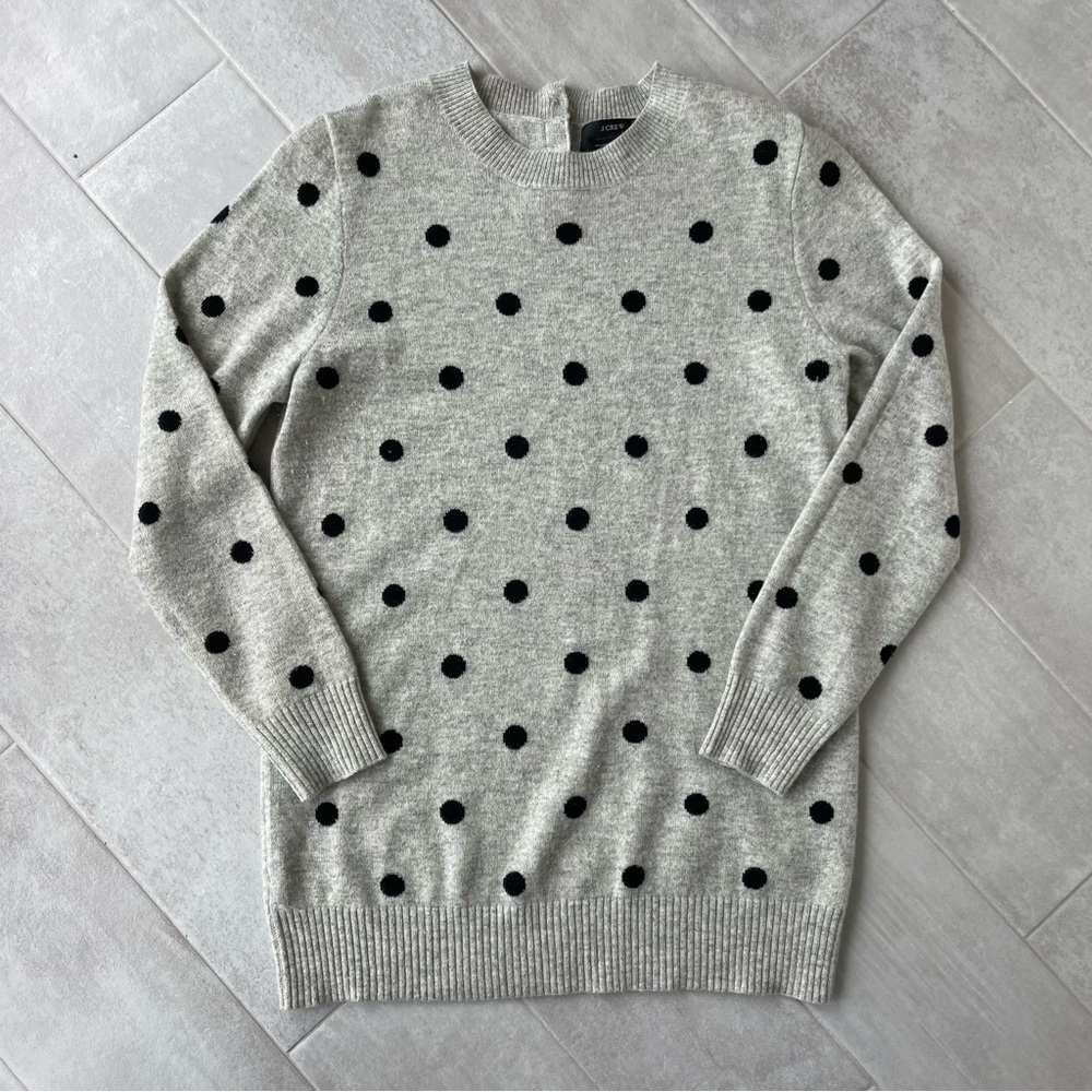 J. Crew Cashmere Crewneck Sweater with Polka Dots - Picture 8 of 8